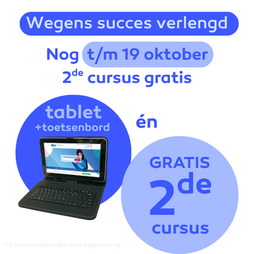 Gratis Tablet + toetsenbord bij elke inschrijving