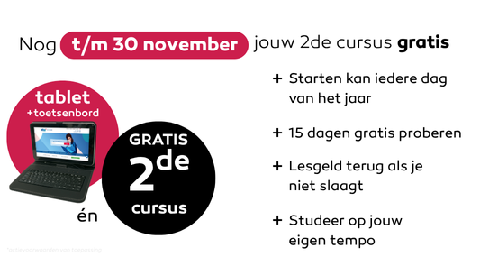 Gratis Tablet + toetsenbord bij elke inschrijving*