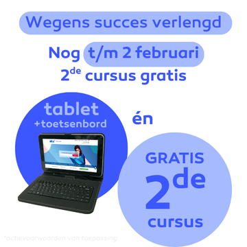 Gratis Tablet + toetsenbord bij elke inschrijving