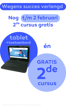Gratis Tablet + toetsenbord bij elke inschrijving*
