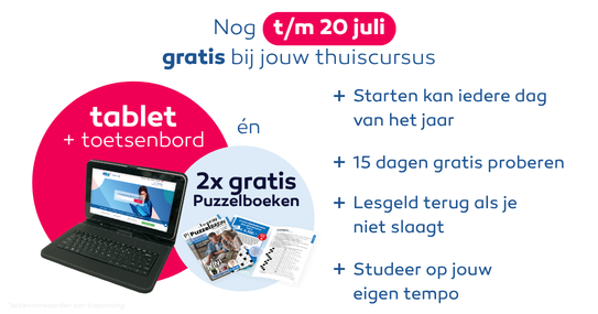 Gratis Tablet + toetsenbord bij elke inschrijving*