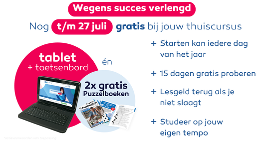 Gratis Tablet + toetsenbord bij elke inschrijving*